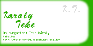 karoly teke business card